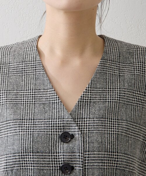 Whim Gazette（ウィムガゼット）の「ノーカラーベスト（ベスト・レディース・グレー/ブラウン・FREE）」の14枚目の写真