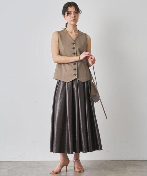 Whim Gazette（ウィムガゼット）の「ノーカラーベスト（ベスト・レディース・グレー/ブラウン・FREE）」の21枚目の写真