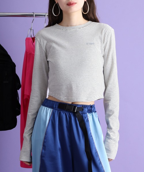 NERDY（ノルディ）の「ストライプ長袖Tシャツ（Tシャツ/カットソー・レディース・ブラック/ホワイト/ピンク・M/SS/S）」の16枚目の写真