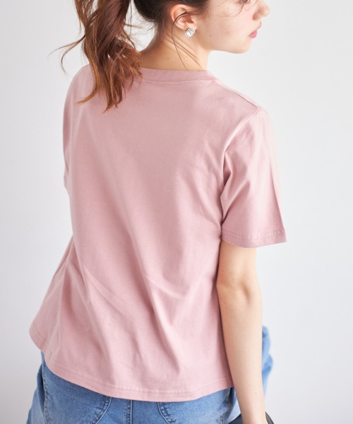 tocco closet(トッコ クローゼット)の「リボンビジュー付きTシャツ(Tシャツ/カットソー・レディース・ピンク/オフホワイト/チャコールグレー・M)」の10枚目の写真