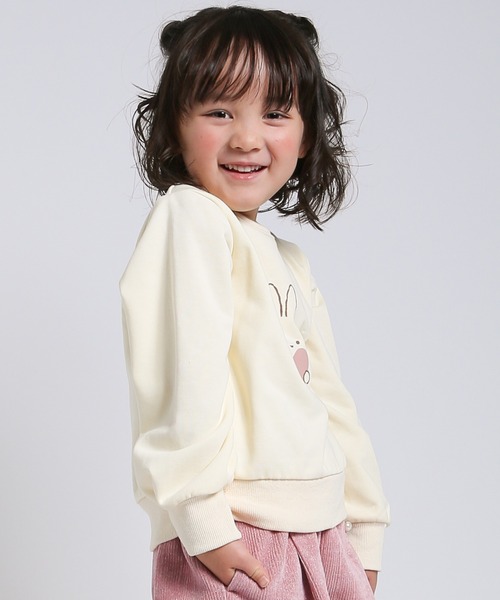 la poche biscuit（ラポシェビスキュイ）の「ハートうさぎトレーナー（スウェット・キッズ・ピンク/ミント/アイボリー・130/120/110/100/90/80）」の13枚目の写真