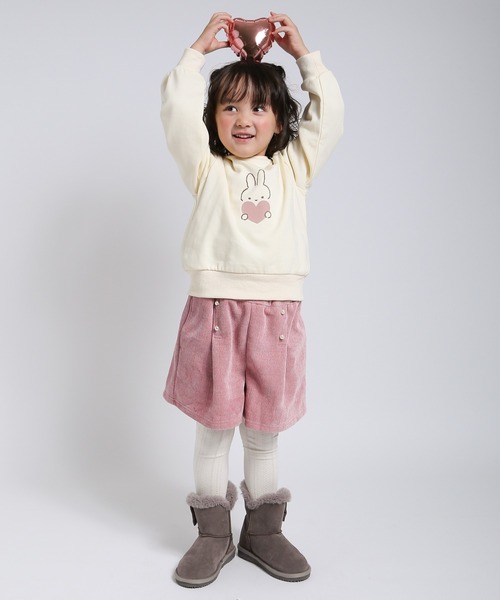 la poche biscuit（ラポシェビスキュイ）の「ハートうさぎトレーナー（スウェット・キッズ・ピンク/ミント/アイボリー・130/120/110/100/90/80）」の10枚目の写真