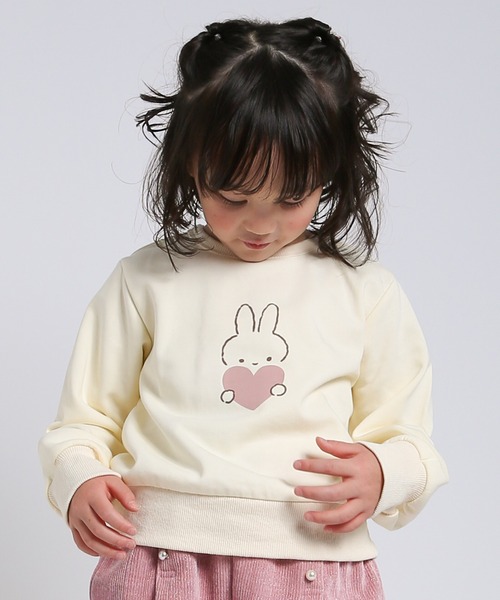 la poche biscuit（ラポシェビスキュイ）の「ハートうさぎトレーナー（スウェット・キッズ・ピンク/ミント/アイボリー・130/120/110/100/90/80）」の12枚目の写真