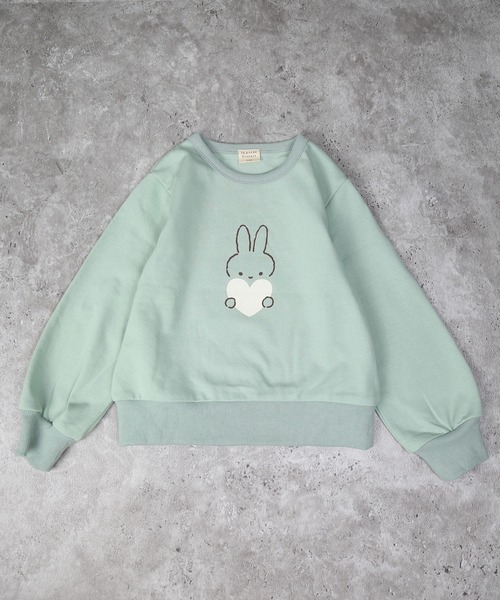 la poche biscuit（ラポシェビスキュイ）の「ハートうさぎトレーナー（スウェット・キッズ・ピンク/ミント/アイボリー・130/120/110/100/90/80）」の14枚目の写真