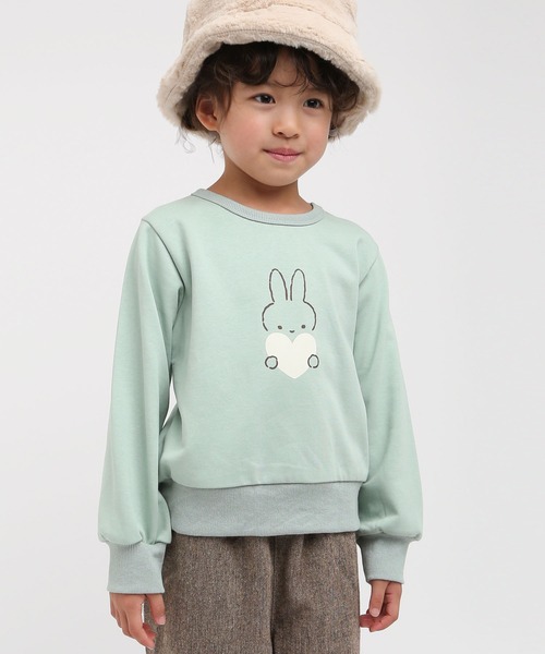 la poche biscuit（ラポシェビスキュイ）の「ハートうさぎトレーナー（スウェット・キッズ・ピンク/ミント/アイボリー・130/120/110/100/90/80）」の16枚目の写真