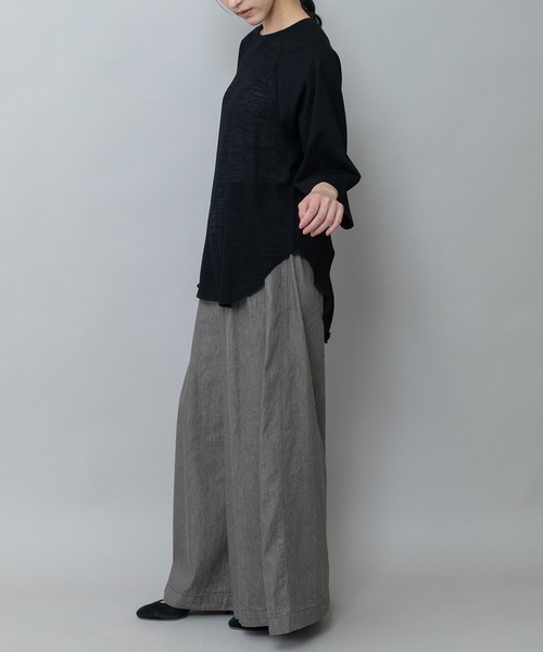 Munich(ミューニック)の「コットンジャージ×ジョーゼットドッキングTシャツ(Tシャツ/カットソー・レディース・グレイッシュベージュ/ブラック・FREE)」の19枚目の写真