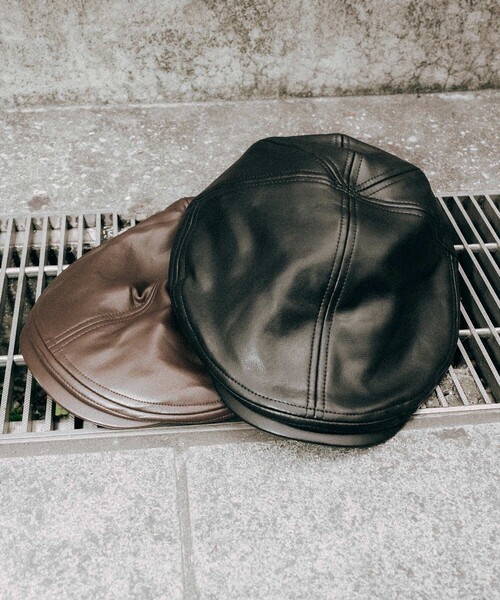 Subciety(サブサエティ)の「Faux leather hunting(ハンチング/ベレー帽・メンズ・ブラウン/ブラック・FREE)」の12枚目の写真