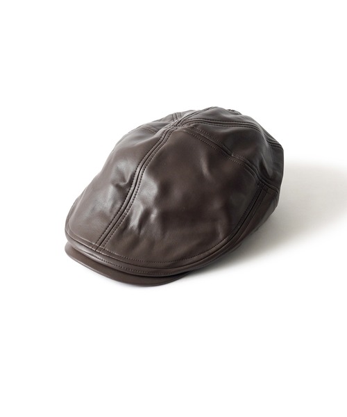 Subciety（サブサエティ）の「Faux leather hunting（ハンチング/ベレー帽・メンズ・ブラウン/ブラック・FREE）」の7枚目の写真