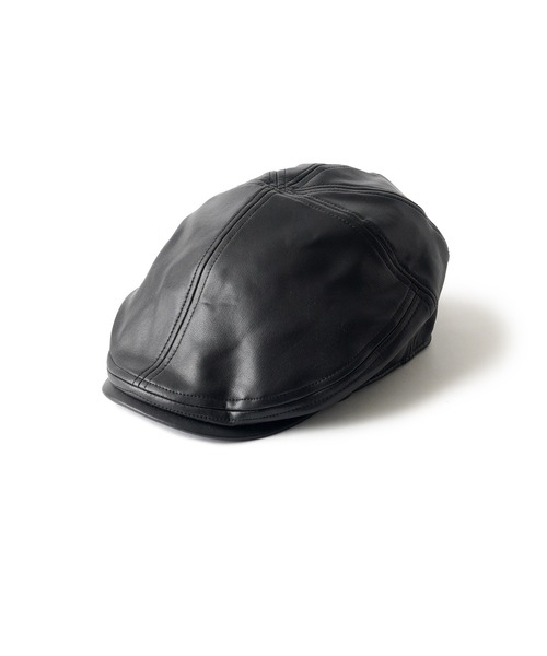 Subciety（サブサエティ）の「Faux leather hunting（ハンチング/ベレー帽・メンズ・ブラウン/ブラック・FREE）」の3枚目の写真