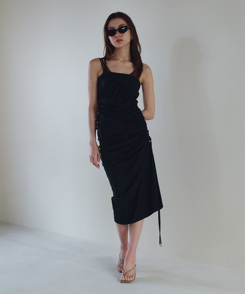 KINO THE KEI | アシンメトリー ドレープ キャミ ワンピース KINO THE