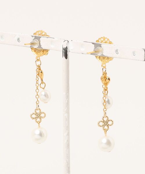 VIBGYOR（ヴィブジョー）の「【MUURABBTI】ハートビジューのプリンセスピアス(MA)（ピアス（両耳用）・レディース・ゴールド・FREE）」の3枚目の写真