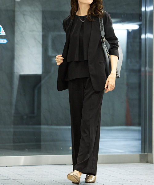 abahouse mavie（アバハウスマヴィ）の「【エニデイカセット・サマー】 ジョーゼットノーカラージャケット（ノーカラージャケット・レディース・ブラック/ダークネイビー・40/38/36）」の17枚目の写真