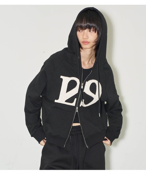 ILLIGO（イリゴ）のロゴフーディジップアップパーカー黒 ☆OY☆DYED LOGO PATCH HOODIE ZIP UP - BLACK☆正規品/送料込