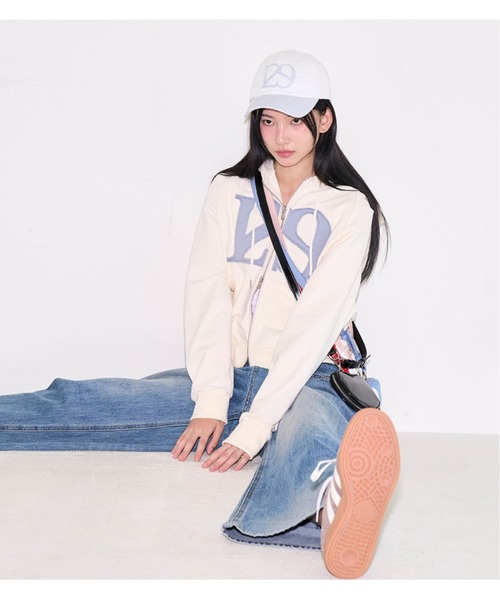 ILLIGO ロゴ パーカー ZIPUP ライトグレー MUSINSA公式 | ILLIGO 129 Logo Patch Hood Zip-Up Light Gray