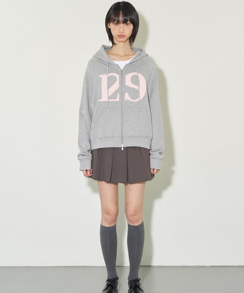 グレー イリゴ　パーカー セール】【ILLIGO】ロゴ パッチ ジップアップ パーカー LOGO