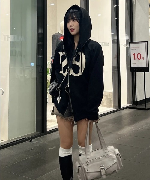 セール】【ILLIGO】ロゴ パッチ ジップアップ パーカー LOGO PATCH