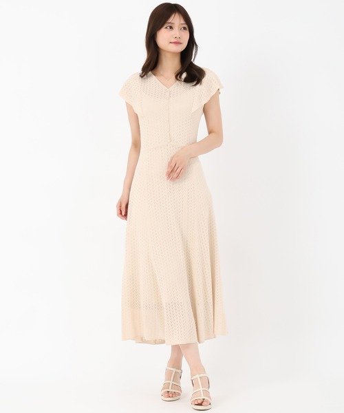 MISCH MASCH(ミッシュマッシュ)の「クロシェ風透かし柄ニットワンピース(ワンピース・レディース・ブラック/ベージュ/パープル・フリ-)」の14枚目の写真