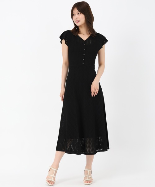 MISCH MASCH(ミッシュマッシュ)の「クロシェ風透かし柄ニットワンピース(ワンピース・レディース・ブラック/ベージュ/パープル・フリ-)」の18枚目の写真