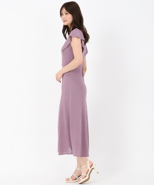 MISCH MASCH(ミッシュマッシュ)の「クロシェ風透かし柄ニットワンピース(ワンピース・レディース・ブラック/ベージュ/パープル・フリ-)」の19枚目の写真