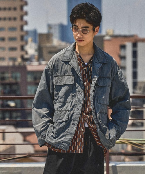 niko and...(ニコアンド)の「総柄オープンカラーシャツ(シャツ/ブラウス・メンズ・ネイビー/ブラウン・MEDIUM/LARGE)」の7枚目の写真