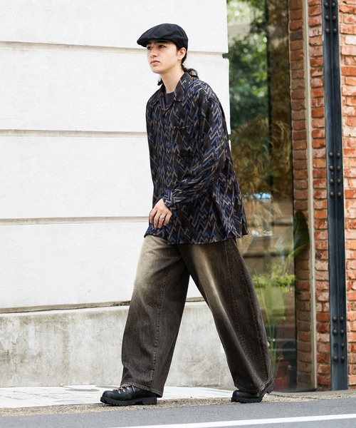 niko and...(ニコアンド)の「総柄オープンカラーシャツ(シャツ/ブラウス・メンズ・ネイビー/ブラウン・MEDIUM/LARGE)」の14枚目の写真