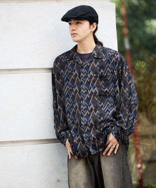 niko and...(ニコアンド)の「総柄オープンカラーシャツ(シャツ/ブラウス・メンズ・ネイビー/ブラウン・MEDIUM/LARGE)」の18枚目の写真