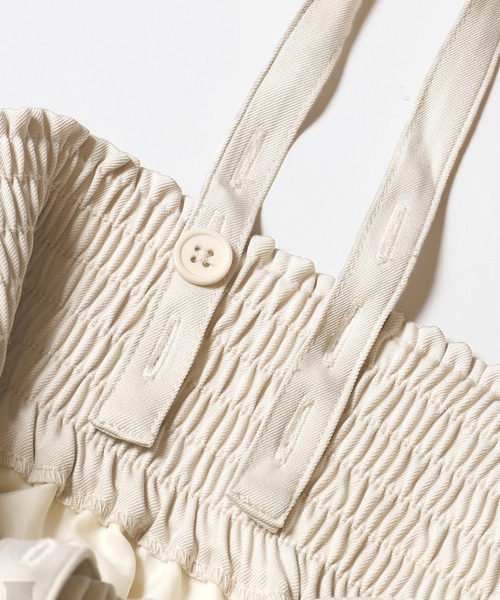 coca（coca）（コカ）の「【WEB限定セール】ウエストシャーリングサロペット（サロペット/オーバーオール・レディース・ライトベージュ/ブラック・M/S/L）」の18枚目の写真