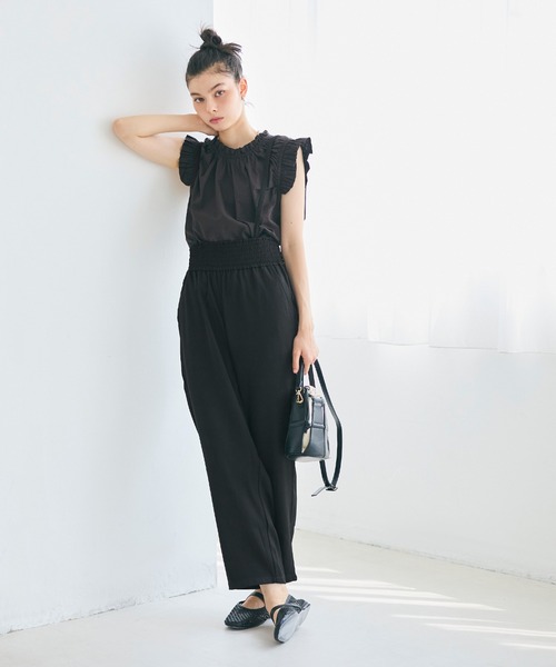 coca（coca）（コカ）の「【WEB限定セール】ウエストシャーリングサロペット（サロペット/オーバーオール・レディース・ライトベージュ/ブラック・M/S/L）」の11枚目の写真