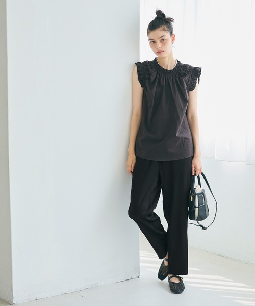 coca（coca）（コカ）の「【WEB限定セール】ウエストシャーリングサロペット（サロペット/オーバーオール・レディース・ライトベージュ/ブラック・M/S/L）」の14枚目の写真