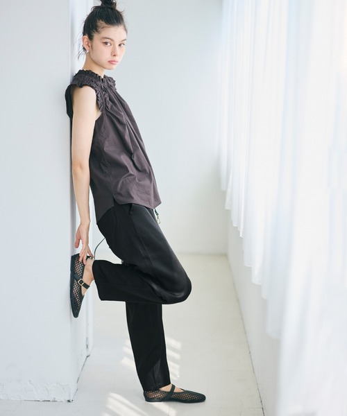 coca（coca）（コカ）の「【WEB限定セール】ウエストシャーリングサロペット（サロペット/オーバーオール・レディース・ライトベージュ/ブラック・M/S/L）」の15枚目の写真