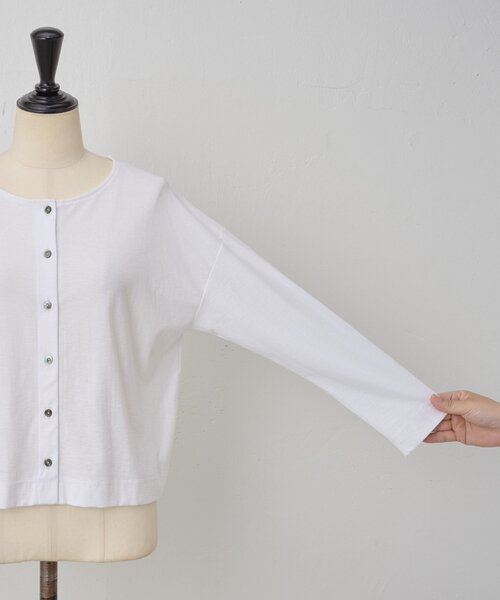 BEARDSLEY（ビアズリー）の「スラブショートカーディガン（カーディガン/ボレロ・レディース・グレー/ホワイト・FREE）」の18枚目の写真