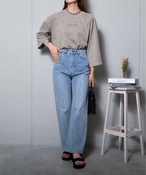 spiritoso（スピリトーゾ）の「【spiritoso】Complicated刺繍 ラグランTシャツ（Tシャツ/カットソー・レディース・ブラウン/ラベンダー/オレンジ/グレイッシュベージュ・FREE）」の13枚目の写真