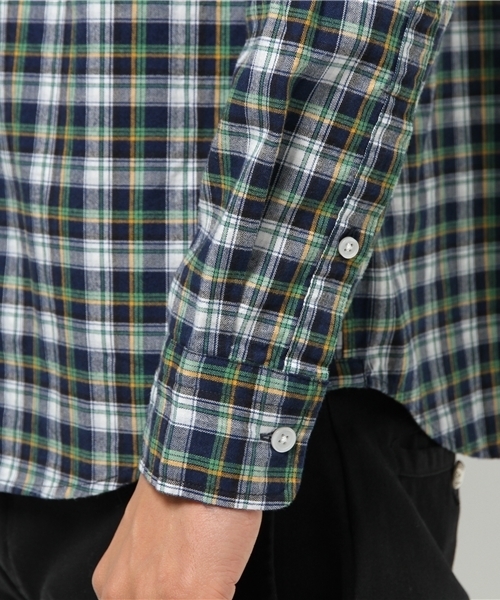 OUTLET（アウトレット）の「【CIAOPANIC TYPY】ネルヘリンボンチェックシャツ（シャツ/ブラウス・メンズ・ネイビー・MEDIUM）」の5枚目の写真