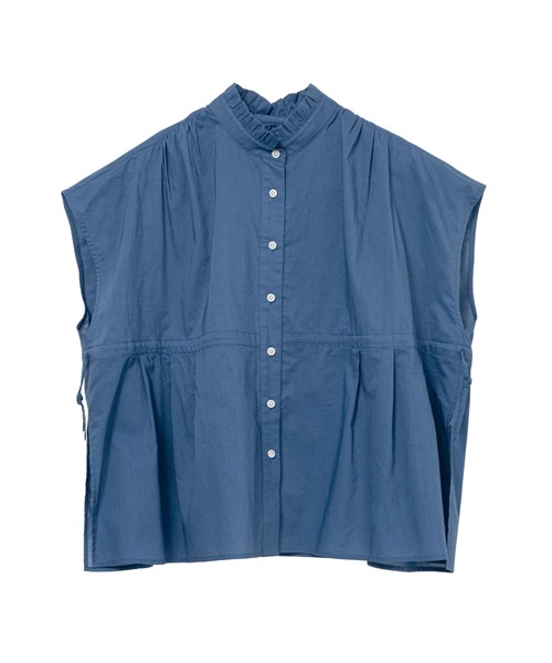 LA MARINE FRANCAISE（マリン フランセーズ）の「コットンローンフリルギャザーブラウス（シャツ/ブラウス・レディース・イエロー/ホワイト/ブラック/ブルー・FREE）」の3枚目の写真