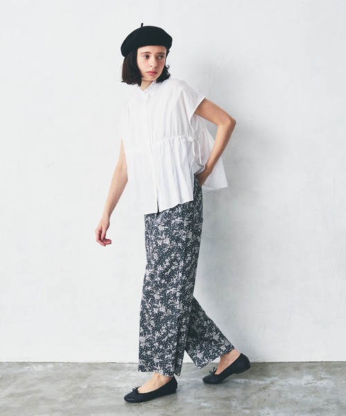 LA MARINE FRANCAISE（マリン フランセーズ）の「コットンローンフリルギャザーブラウス（シャツ/ブラウス・レディース・イエロー/ホワイト/ブラック/ブルー・FREE）」の8枚目の写真