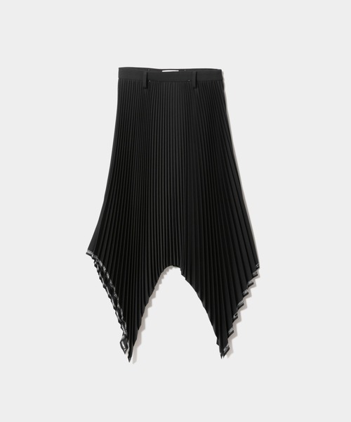 beautiful people（ビューティフルピープル）の「selvedge logo gaba- dine pleated skirt（スカート・レディース・ブラック・38/36/34）」の2枚目の写真