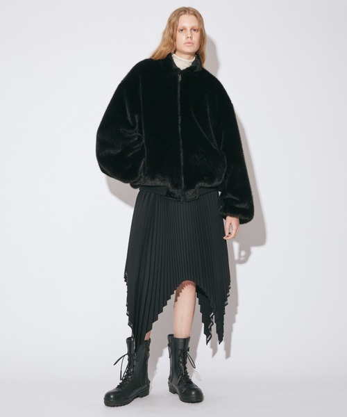 beautiful people（ビューティフルピープル）の「selvedge logo gaba- dine pleated skirt（スカート・レディース・ブラック・38/36/34）」の6枚目の写真