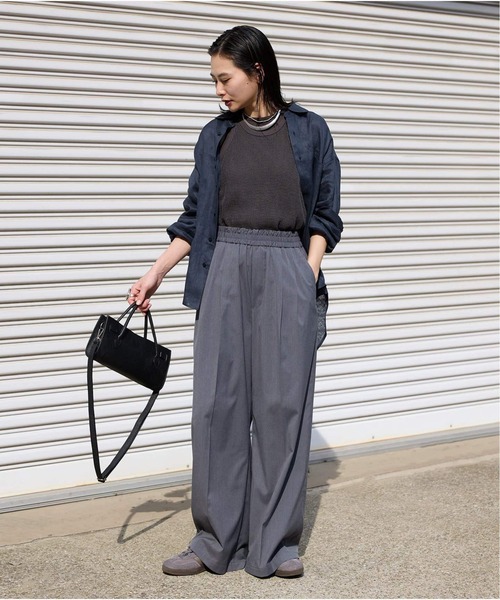 JOURNAL STANDARD（ジャーナルスタンダード）の「《追加3》リネンレギュラーカラーシャツ（シャツ/ブラウス・レディース・ピンク/ネイビー/ブルー・FREE）」の9枚目の写真