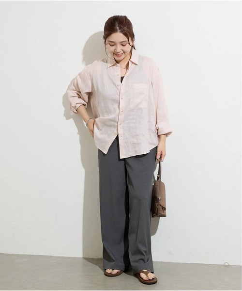 JOURNAL STANDARD（ジャーナルスタンダード）の「《追加3》リネンレギュラーカラーシャツ（シャツ/ブラウス・レディース・ピンク/ネイビー/ブルー・FREE）」の20枚目の写真