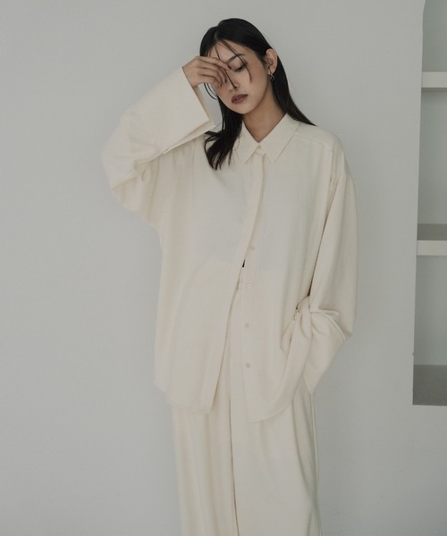 hellam（へラム）の「起毛 ビックカフスネップシャツ（シャツ/ブラウス・レディース・ブラック/アイボリー/ブラウン/ベージュ/イエロー・FREE）」の15枚目の写真