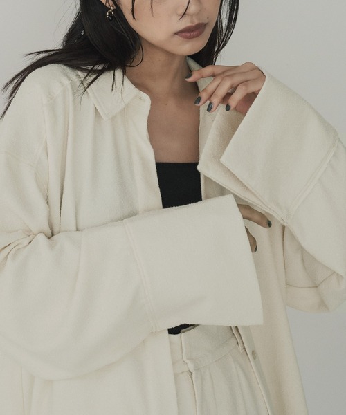 hellam（へラム）の「起毛 ビックカフスネップシャツ（シャツ/ブラウス・レディース・ブラック/アイボリー/ブラウン/ベージュ/イエロー・FREE）」の20枚目の写真
