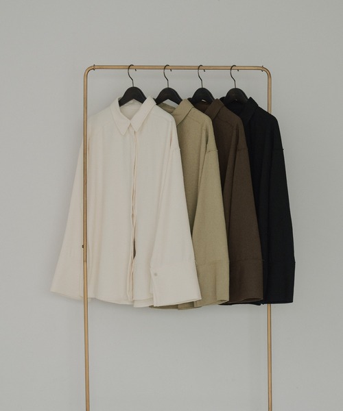 hellam（へラム）の「起毛 ビックカフスネップシャツ（シャツ/ブラウス・レディース・ブラック/アイボリー/ブラウン/ベージュ/イエロー・FREE）」の13枚目の写真