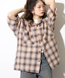 GERRY（ジェリー）の「GERRY ビッグシルエット ガーゼ オンブレ チェック 半袖 シャツ（シャツ/ブラウス）」