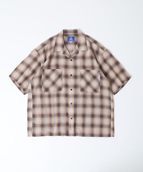 GERRY(ジェリー)の「GERRY ビッグシルエット ガーゼ オンブレ チェック 半袖 シャツ(シャツ/ブラウス・メンズ・グリーン/オレンジ/ブルー・M/L/LL)」の6枚目の写真