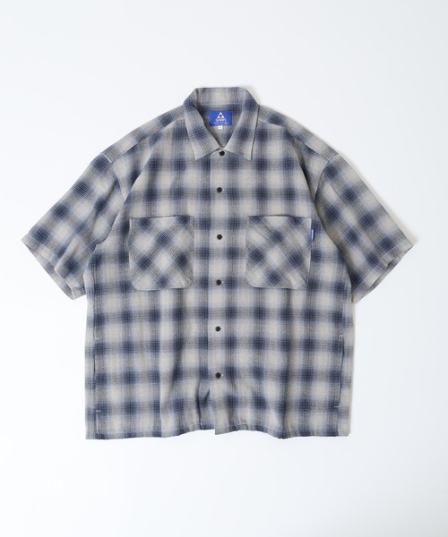 GERRY(ジェリー)の「GERRY ビッグシルエット ガーゼ オンブレ チェック 半袖 シャツ(シャツ/ブラウス・メンズ・グリーン/オレンジ/ブルー・M/L/LL)」の5枚目の写真