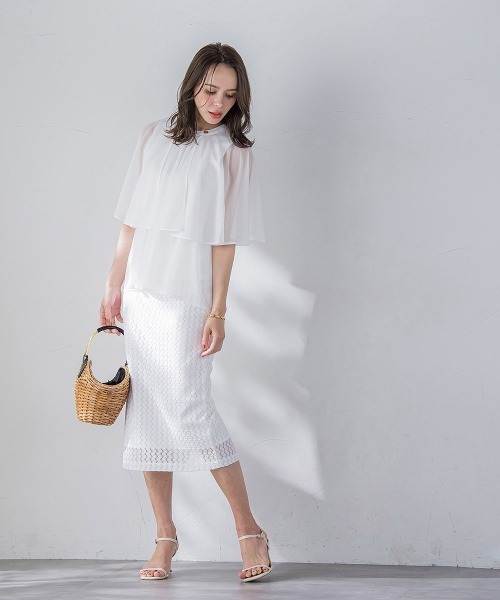 Viaggio Blu(ビアッジョブルー)の「シフォンケーププルオーバー≪洗濯機で洗える≫(Tシャツ/カットソー・レディース・ネイビー/ブルー系その他/ベージュ/ホワイト・M)」の13枚目の写真