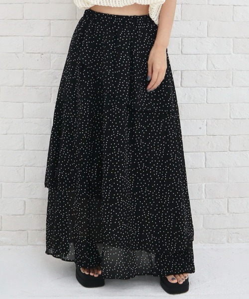 CECIL McBEE(セシルマクビー)の「ドットアシメフリルスカート(スカート・レディース・アイボリー/ブラック・MEDIUM)」の10枚目の写真