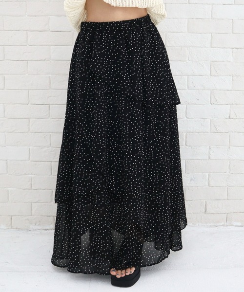 CECIL McBEE(セシルマクビー)の「ドットアシメフリルスカート(スカート・レディース・アイボリー/ブラック・MEDIUM)」の11枚目の写真