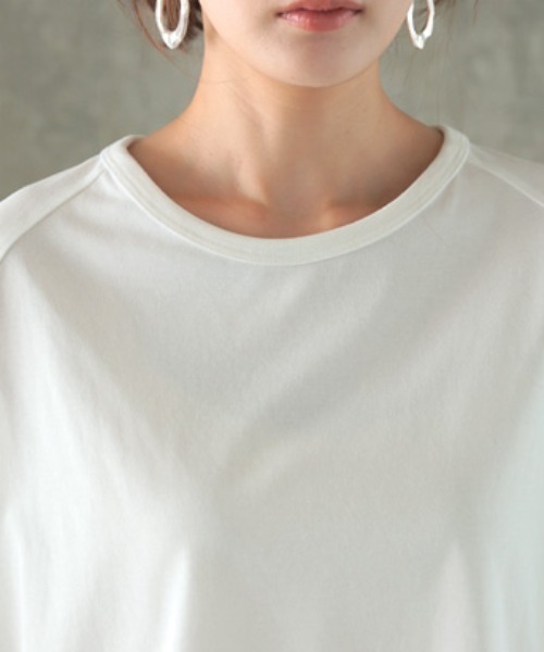 HUG.U(ハグユー)の「バックフレア冷感Tシャツ(Tシャツ/カットソー・レディース・スモークピンク/ホワイト/レモンイエロー/グレー・FREE)」の20枚目の写真
