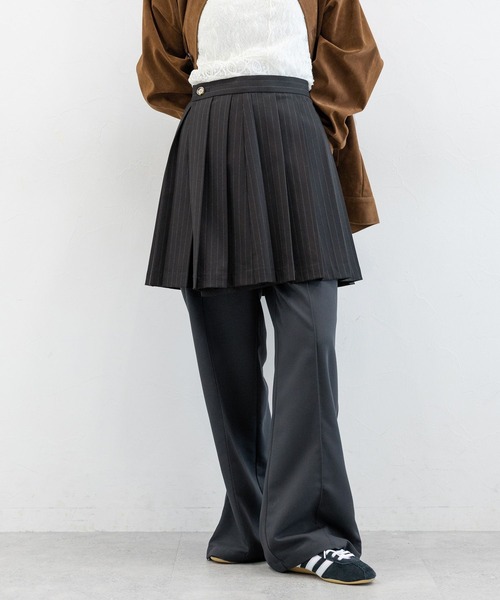 RAGEBLUE（レイジブルー）の「ストライプ/レイヤードプリーツミニスカート（スカート・レディース・ブラック・FREE）」の4枚目の写真